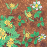 drawing of baby plants with yellow flowers